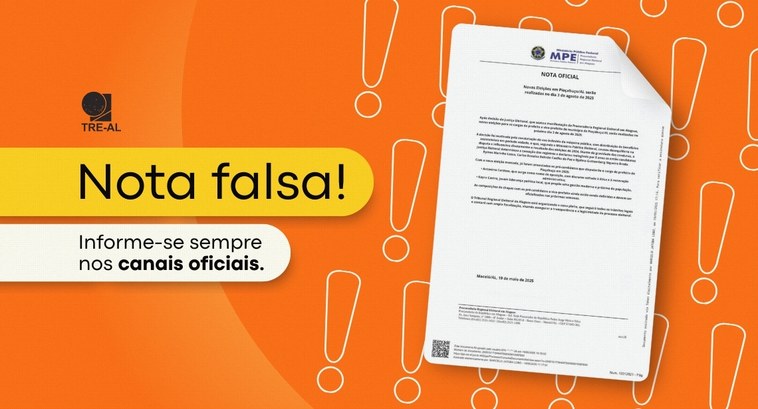 Nota oficial conjunta – MP Eleitoral e TRE-AL