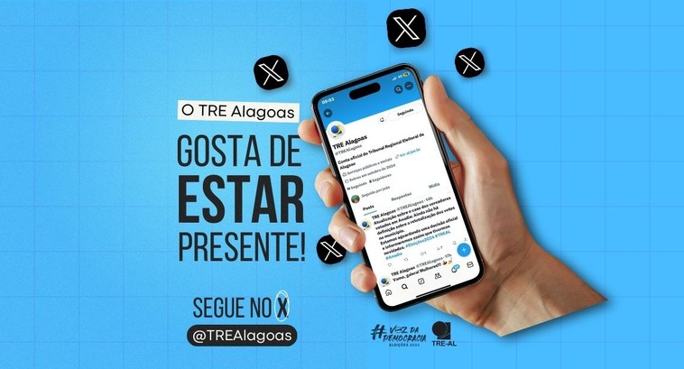 TRE-AL agora no X: siga-nos e fique por dentro das novidades