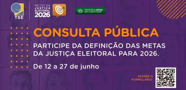 Consulta Pública Metas Justiça Eleitoral 2026 Consulta Pública Metas Justiça Eleitoral 2026