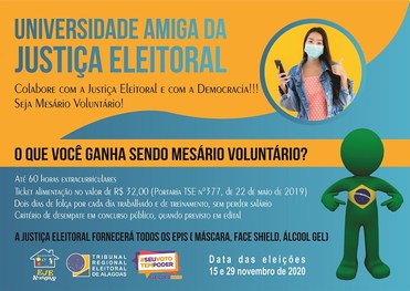 Imagem para o programa Universidade amiga da Justiça Eleitoral do TRE-AL